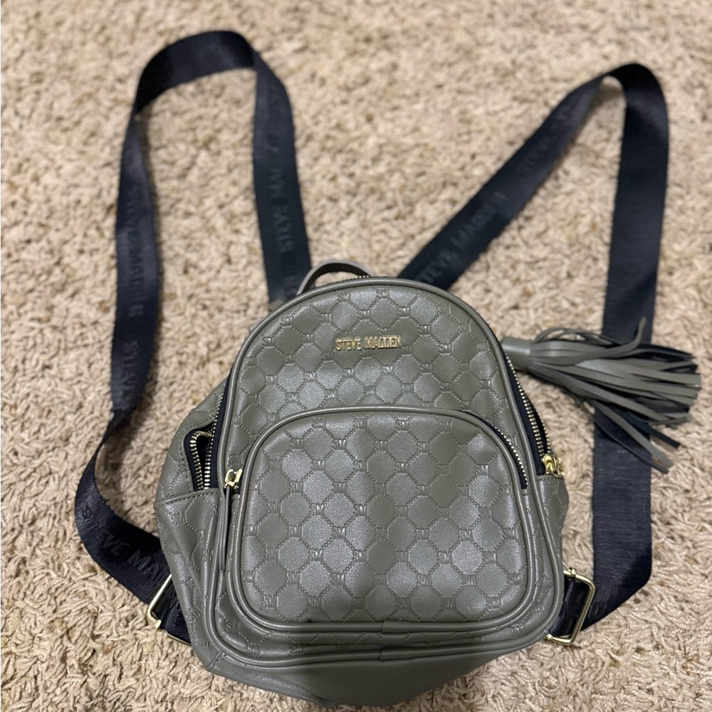 Steve Madden Olive Quilted Backpack